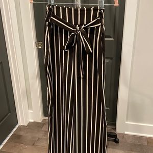 Striped wide leg pants